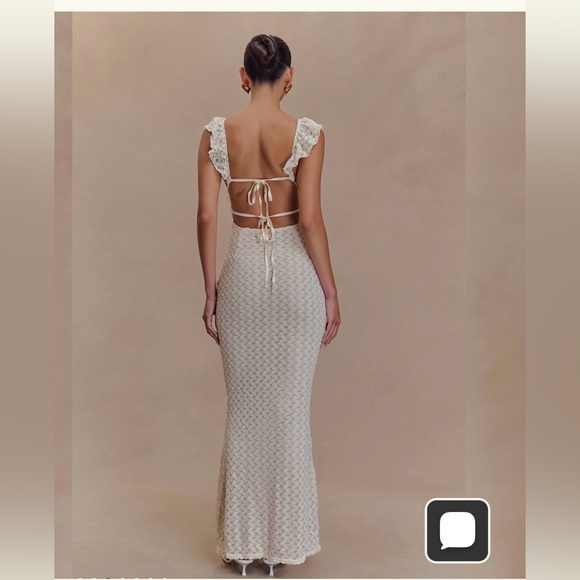 Meshki Cream Lace Backless Maxi Dress, Never Worn with Tags - Picture 2 of 2
